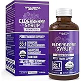 Organic Elderberry Syrup - 65X Concentrate, Maximum Strength with Prebiotic Absorption Enhancement, Made with Sambucus Europe