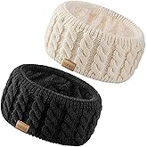 Sofier Winter Headbands for Women Knit Ear Warmers Soft Fuzzy Fleece Lined Cold Weather Ear Muffs Christmas Stocking Stuffers Gifts