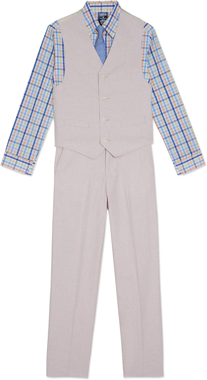 IZOD Boys' 4-Piece Formal Suit Vest Set: Clothing
