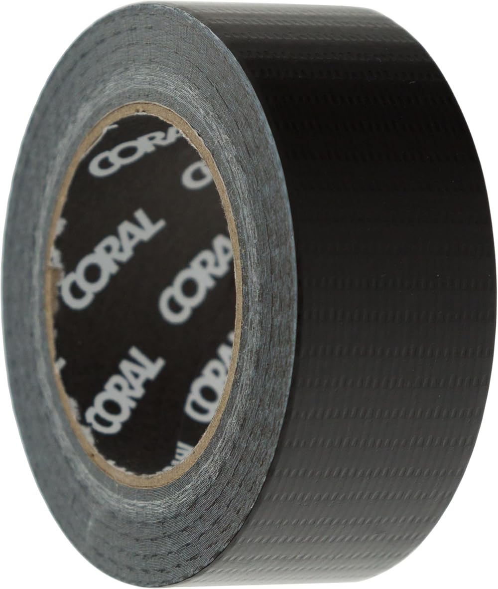 Coral Endurance Duct Tape Black 1in x 10m Cloth Gaffer Tape