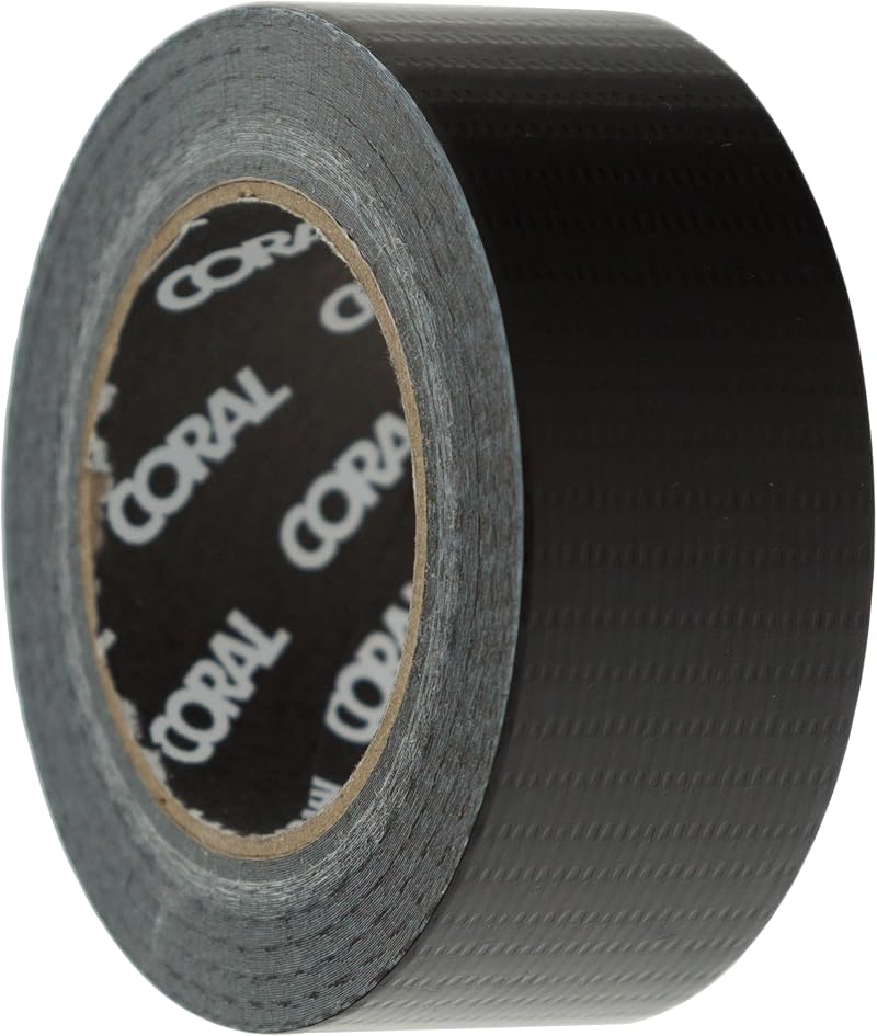 Coral Endurance Duct Tape Black 1in x 10m Cloth Gaffer Tape