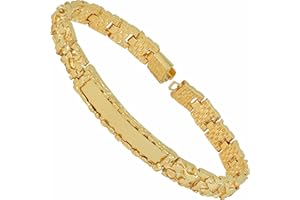 LIFETIME JEWELRY Nugget ID Bracelet for Men and Women 24k Real Gold Plated