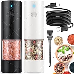 2Pack Electric Salt and Pepper Grinder Set USB