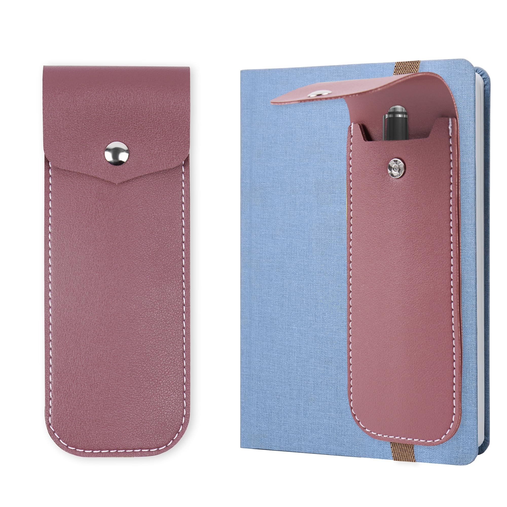Czzmy Adjustable Elastic Band Pen Holder for Notebooks, Pen Sleeve Pouch for Journals, Pencil Holder, Bible Planner Accessories, Cute Pencil Case(1-Red)