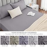 My Home Store Grey Double Fitted Sheet 300TC Cotton Bed Sheets 30cm Deep view 7