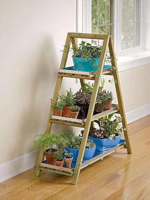 Wooden AFrame Plant Stand Amazon.co.uk Garden & Outdoors