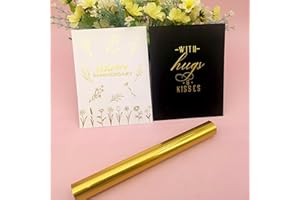 Alinacutle Metallic Transfer Foil Paper Sheets Deco Foil Hot Foil Roll for Scrapbooking Paper Crafts, 7.60IN Width,16.40FT Length,1/PK (Matt Golden)