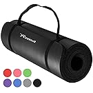 REEHUT 1/2-Inch Extra Thick High Density NBR Exercise Yoga Mat for Pilates, Fitness & Workout w/Carrying Strap