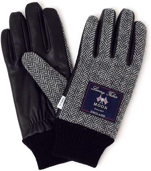 Amazon Co Jp シップス エニィ メンズ グローブ ツイード レザー スマホ対応 メンズ ブラック 黒 服 ファッション小物