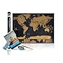 Premium World Scratch Off Travel Map &ndash; Perfect Traveller&rsquo;s Personalized Gift, Creative & Detailed Wall Poster + FREE Scratch Pen & Exclusive E-Book