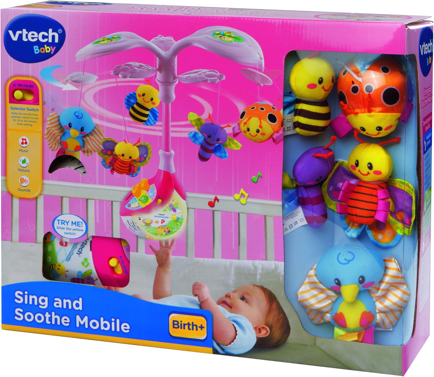 vtech sing and soothe musical baby cot mobile