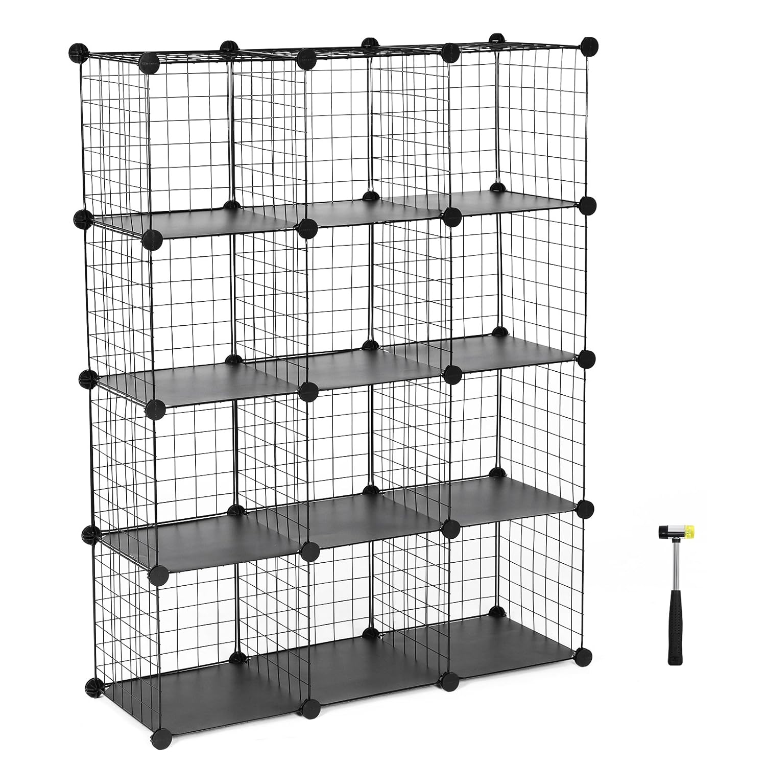 Songmics 12 Cube Interlocking Storage Rack with Metal Wire Mesh Shelves... 692759523390 eBay