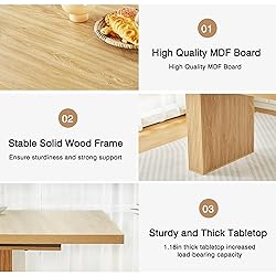 weselon 78 Inch Dining Table for 6 8 10, Modern
