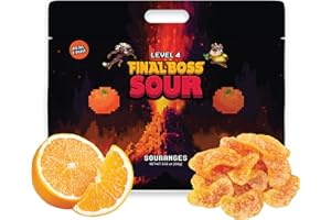 Final Boss Holiday Sour Candy | Level 4 Souranges, 1 Pack - Extreme Sour Fruit Chews with Real Dried Oranges, No Artificial Colors or Flavors, Low Calorie Snack for Kids, Teens, Adults
