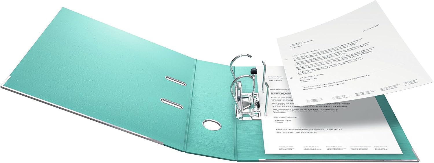 Original Falken 10-pack Chromocolor premium folders. Made in Germany. Plastic cover outside and inside 8 cm wide DIN A4 pastel colour assorted colours 2x each mint - Image 5