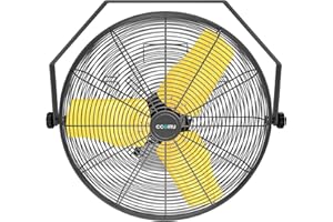 CCGIRU 9200 CFM 24" Industrial Wall Mount Fans, High Velocity 2-Speed Professional Metal Fan with Sealed Motor, Heavy Duty Barn Wall Fan for Garage, Commercial, Warehouse, Greenhouse, UL Listed