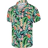Hawaiian Shirts for Men Summer Casual Button Down Floral Shirts Men's Short Sleeve Aloha Beach Shirt