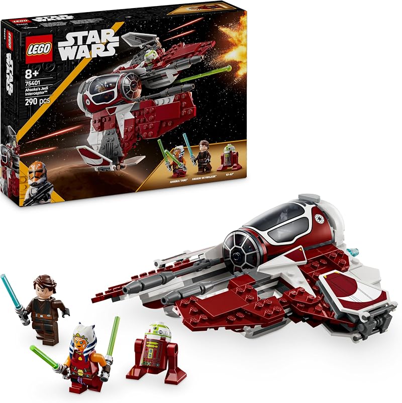 LEGO Star Wars Ahsoka Jedi Interceptor 75401 with Anakin and R7-A7 droid 8+