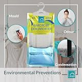 KNIGHT 5Pk XL Wardrobe Dehumidifier Moisture Absorber 600ml Bags Hanging Up To view 6
