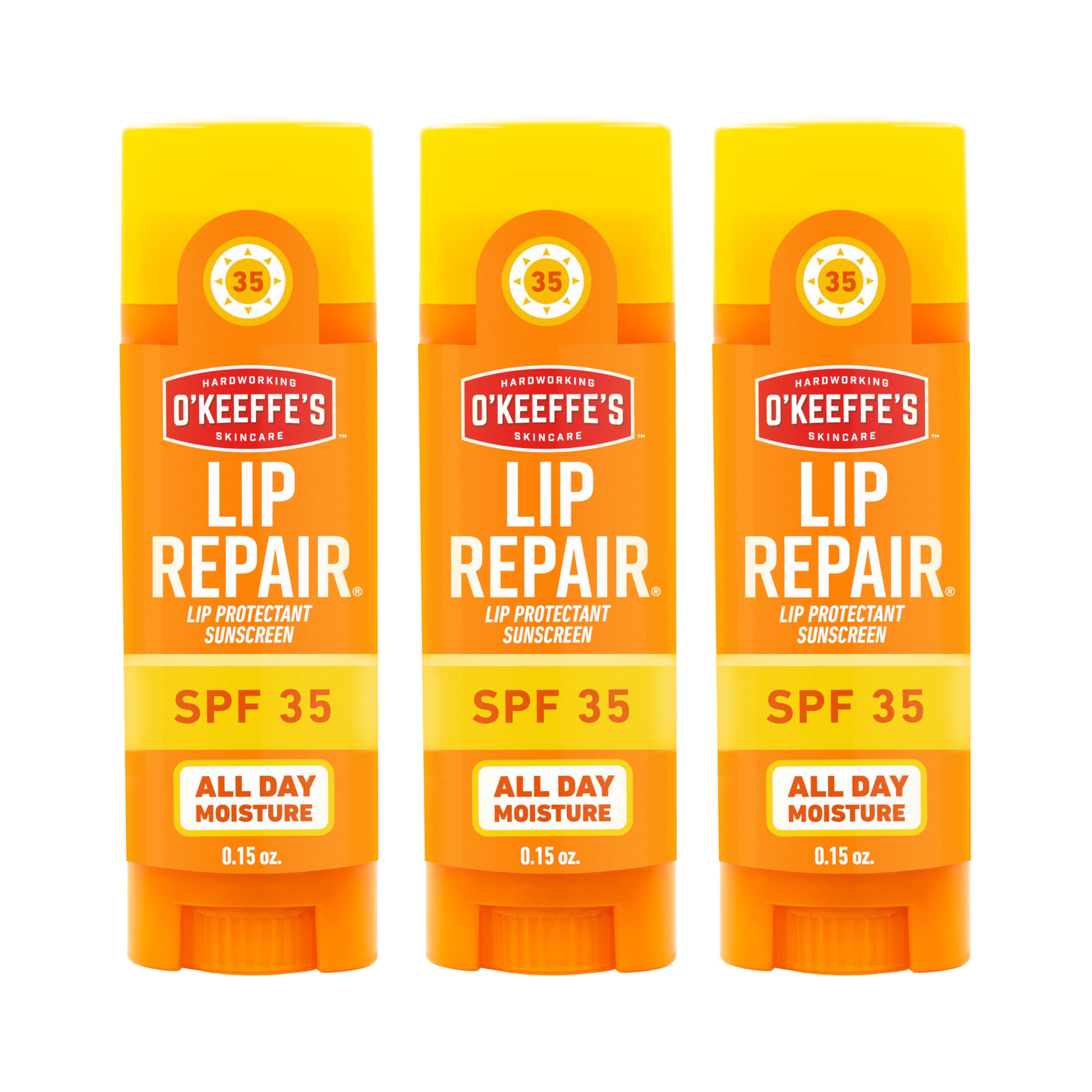 Photo 1 of O'Keeffe's Lip Repair SPF 35 Lip Balm - Stick (3 Pack) - Sun-Safe Moisturizer for Extremely Cracked, Dry Lips