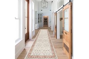HY HAO YUN LAI Non Slip Runners for Hallways,Washable,Long Ultra Soft Kitchen Runner,Non Shedding Accent Farmhouse Rugs (Ivory, 2 X 10)