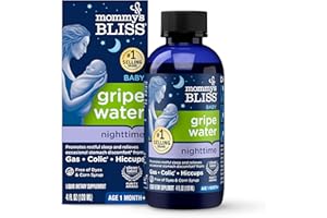 Mommy's Bliss Gripe Water Night Time, Infant Gas & Colic Relief, Gentle & Safe, 2 Weeks+, 4 FL OZ Bottle (Pack of 1)