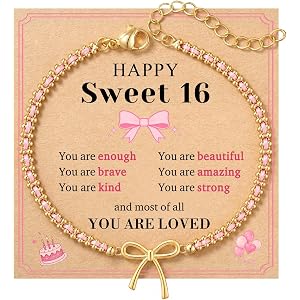 HGDEER Cute Bow Bracelet for Girls, Always Remember Gifts for Teen Girls | Adjustable Bracelet with Message Card and Velvet P