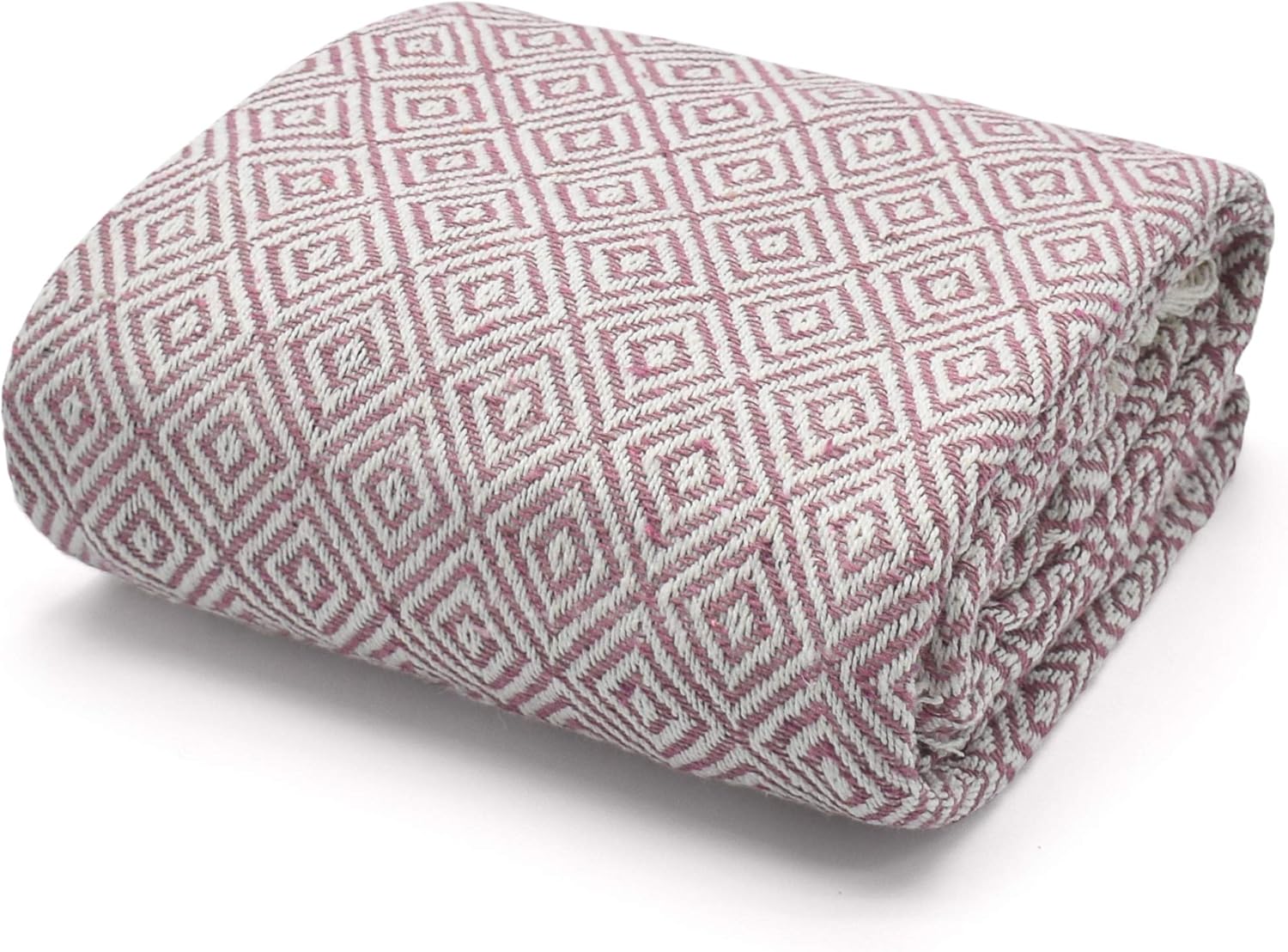 Velosso 100 Indian Cotton Large Diamond Pattern Check Batten Throwover