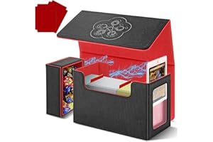 EternaCase MTG Card Storage Deck Box with Display Window, Commander Deck Box TCG Fit MTG Magic Card, Larger Capacity Leather Playing Magnetic Card Holder with Dice Tray