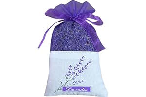 Sanrich 50PCS Lavender Sachet Bags Empty Purple Gauze Ribbons Cotton-Ramie Sacks (deep Purple)