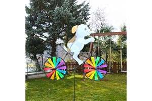 Animal Bike Wind Spinner Garden Spinner Stake Decoration Cute Animal Sculpture Bicycle Spinner Windmill Colorful Outdoor Wind