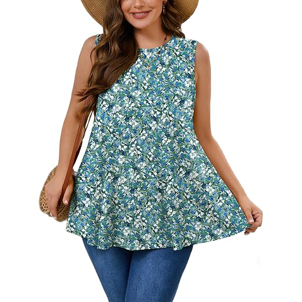 MONNURO Plus Size Camisole Tank Top - V Neck Button Down Tunic For Women Black 5X