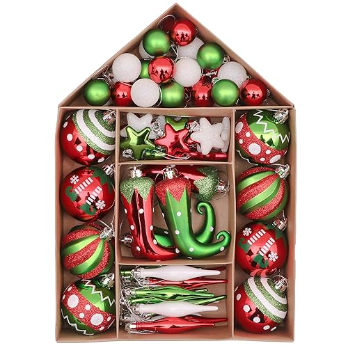 Victor's Workshop 70pcs Christmas Baubles, 3-8 cm Delicious Unbreakable Elf Christmas Ball Ornaments Decoration for Christmas Tree Decor
