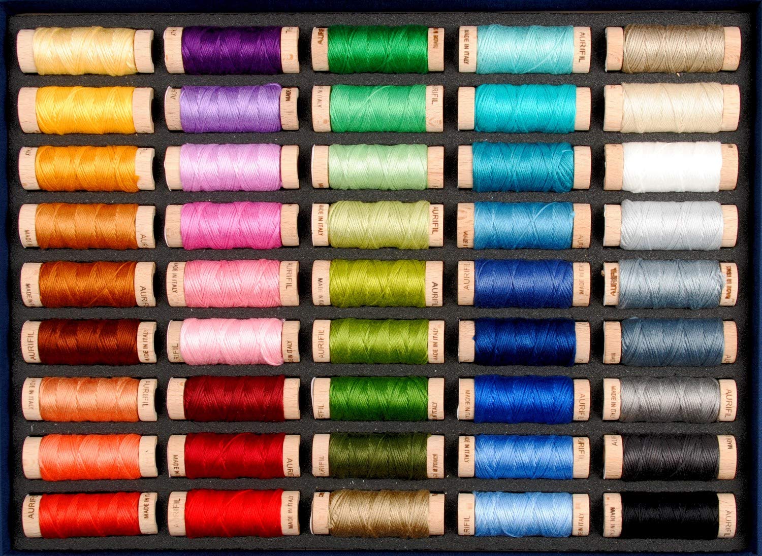 Aurifil USA Aurifil Best Selection Cotton Floss 45 Small Bobbins Yarn, Multiple