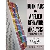 Laminated Book Tabs for Applied Behavior Analysis Cooper ABA 3rd Edition | Fully Laminated, Color-Coded, Removable, (Book not Included). Includes Blank Tabs and Alignment Card for easy installation