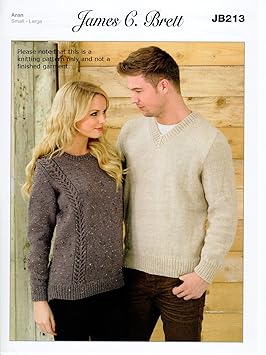James Brett Knitting Pattern Instructions For Ladies Mens Jumpers Sweaters In Rustic Aran Jb213 James Brett Knitting Pattern Instructions For Ladies Mens Jumpers Sweaters In Rustic Aran Jb213