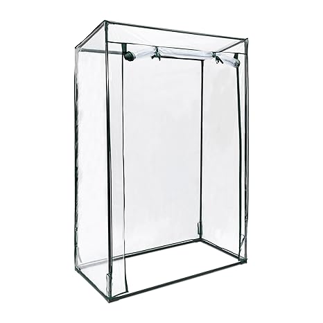 Relaxdays Gewächshaus für Tomaten 150 x 100 x 50 cm HxBxT, Schrägdach Foliengewächshaus mit PVC Folie, transparent