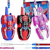 Vvinca Spider Walkie Talkies for Kids Toys Ages 3 4 5 6 7 8 9 10 Boys Girls 3 Pack Superhero Toys Lanyard Long Range Clear Sound Outdoor Game Camping Gear Spy Gadgets & Easter Christmas Birthday Gifts