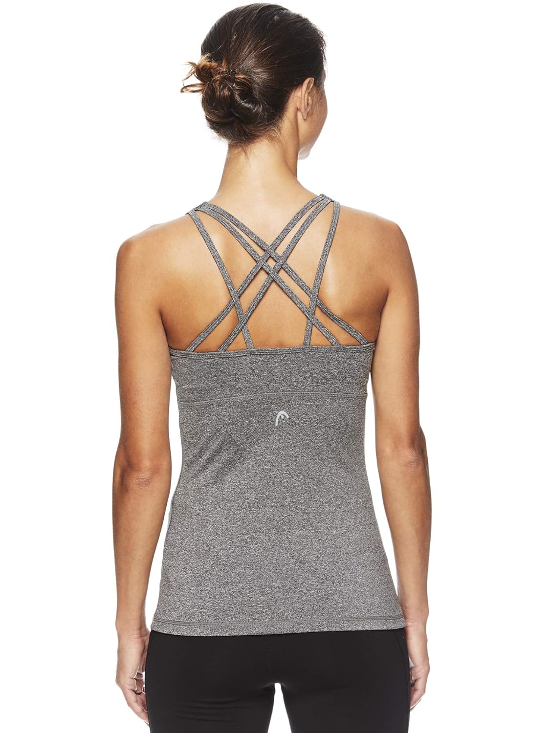 Large HEAD Womens Valiant Racerback Workout Tank Top w/Built in Shelf
