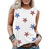 American Flag Tank Tops Women Sunglass Graphic Tees Shirts Casual Sleeveless 4th of July Shirt Tops