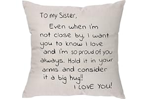 Krifton Sisters Gift from Sister,Even When I'm Not Close by I Want You to Know I Love and I Am So Proud of You-Reminder Gift for Lady Girls Soul Siser Big Mid Lil Sisers Throw Pillow Cover