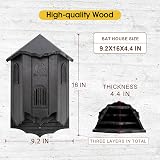 VIREESR Wooden Castle Bat House Large Three Chamber Black Durable Easy Hang view 5