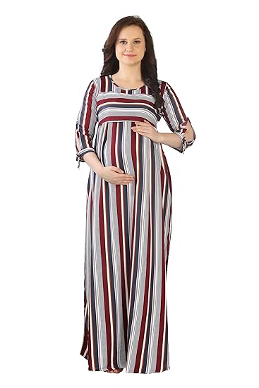 Womens Printed Long Maternity Nightdress