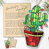 KatAndNat Cactus Ornament - Succulent Christmas Ornaments, Inspirational Ornaments - Cactus Gifts for Women, Lovers - Motivational Gifts for Women - Acrylic Inspirational Ornament 2025 & Card