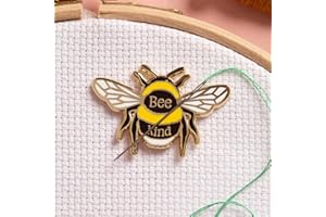 Caterpillar Cross Stitch Needle Minder - Bumblebee Bee Kind for Cross Stitch, Sewing, Embroidery and Needlework Craft Accessories, Enamel and Magnetic