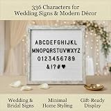 C Crystal Lemon Rustic White Felt Letter Board 25x25 cm with Frame & 336 Letters view 9