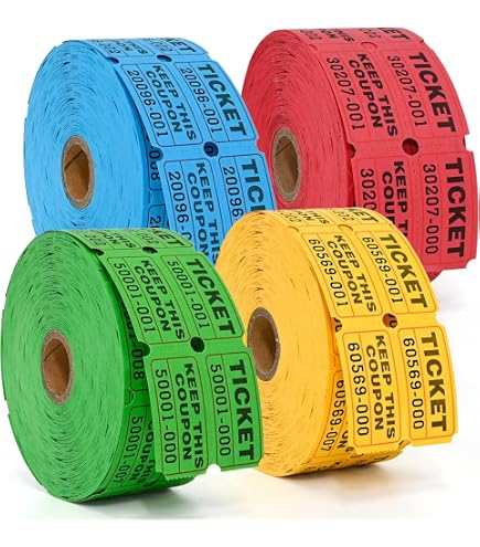 Rollos Dobles De Boletos De Rifa – 1000 Pares (2000 Unidades) En Rojo, Con Numeración Consecutiva Para Sorteos Y Eventos