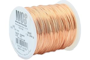 WCS WIRE AND CABLE SPECIALTIES, INC. WCS Bare Copper Wire, C110, ASTM B3, MS20995CU, .0320 in (0.81 mm), 20 Gauge, Soft Temper, 1 lb (0.45 kg) Spool, approx. 315 ft (96 m)