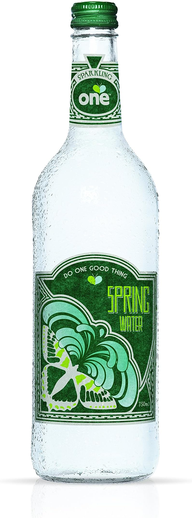One Butterfly Sparkling Water in Glass Bottle, 750ml, Pack of 12
