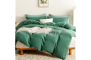 OAITE Duvet Cover,Protects and Covers Your Comforter/Duvet Insert,Luxury 100% Super Soft Microfiber,Queen Size,Color Silver Gray,3 Piece Duvet Cover Set Includes 2 Pillow Shams (Olive Green, Full)